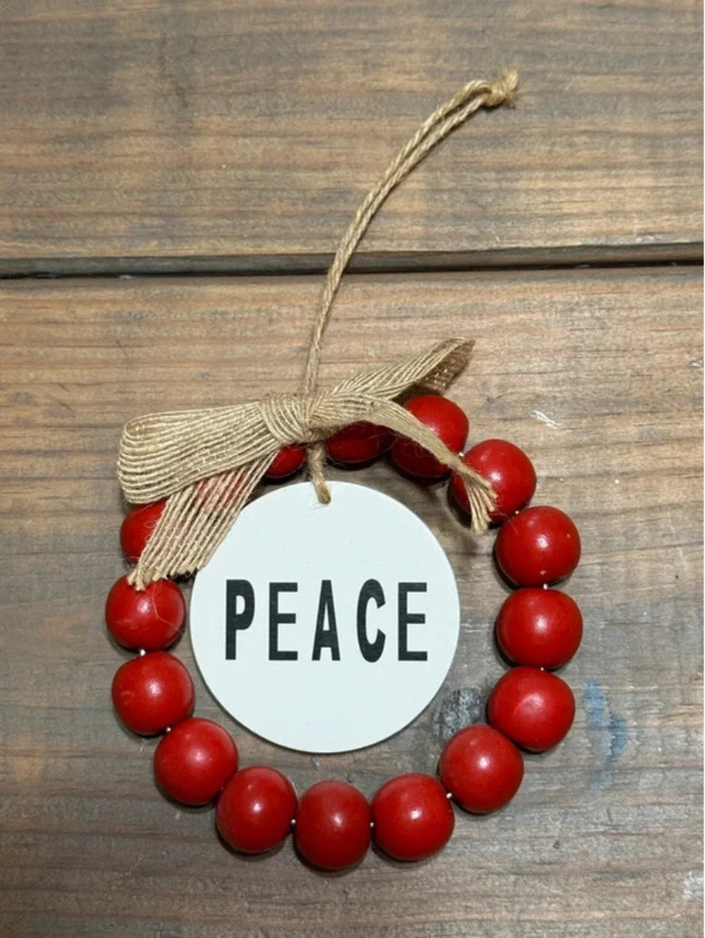 PEACE Round Christmas Tree Ornament Boutique